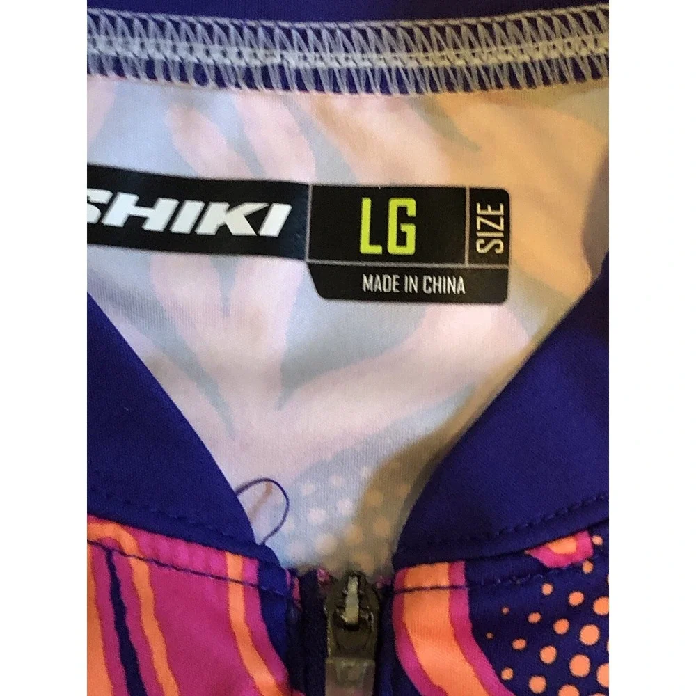 Nishiki Women's - Large -Bike Cycling Racing Jersey Shirt Orange Purple Pink Zip